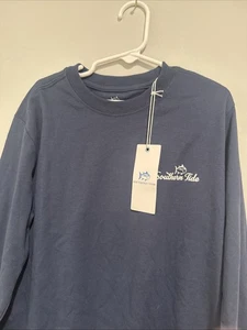 Southern Tide Kids Dress Blue Y Ls St  Holiday Wreath Tee - Picture 1 of 7