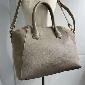 Borsa shopper Sole Society Taupe Mikayla scamosciata borsetta fodera leopardata - Foto 1 di 24