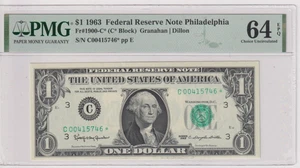 Fr 1900-C* STAR 1963 $1 FRN C00415746* bp 448 PMG 64EPQ PHILADELPHIA NON MULE - Picture 1 of 2