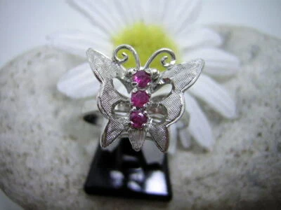 RUBIN SCHMETTERLINGS RING IN 925 STERLING SILBER SONDERPREIS VERS.GRÖßEN X1676 - Bild 1 von 2