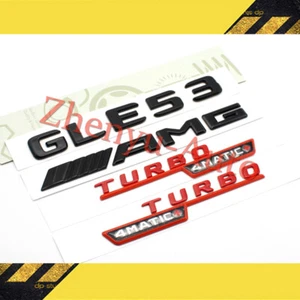 Glänzend Schwarz-Rot GLE53 AMG TURBO Emblem-Abzeichen für C167 V167 GLE 2020+ - Picture 1 of 6