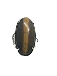 Clyde Duneier CID Sterling Silver Tiger's Eye Ring Size 9 - Picture 1 of 10