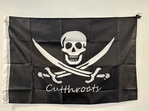 Pirate Cutthroats Black & White Flag 2 x 3 Feet 100D Polyester Flag Banner - Picture 1 of 1