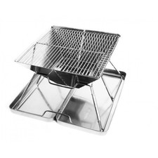 BARBECUE GRILL PORTATILE DA CAPEGGIO VALIGIA CON MANICO ACCIAIO INOX