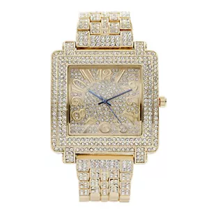 Charles Raymond Blinged Out Mens Hip Hop Roman Numeral Dial Watch - ST10246 - Picture 1 of 11