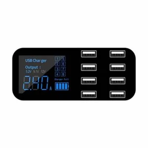 8Port Multi USB Type-C HUB Adapter Car Charger Dock Charging Station LED Display - Picture 1 of 10