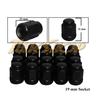 20 HONDA ACURA BALL RADIUS SEAT STOCK OEM WHEELS LUG NUTS 12X1.5 19MM HEX BLACK - Picture 1 of 2