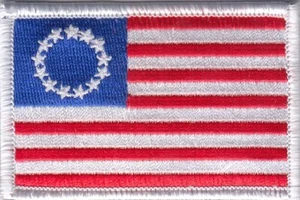 USA Betsy Ross Flag (W) Embroidered Patches 3"x2" iron-on - Picture 1 of 1
