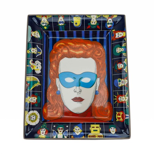 HERMÈS Vassoio cambio codice abito Hermes porcellana marina nuovo con scatola