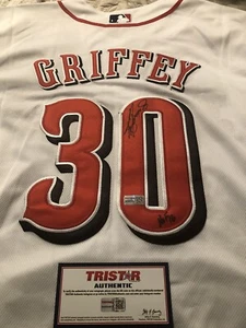 Ken Griffey Jr Signed Cincinnati Reds Majestic Flex Base Jersey Tristar - Picture 1 of 8