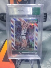Beckett  2019 Panini Prizm Larry Bird Card with Warm Up Jersey Swatch BGS