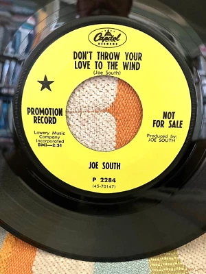 Joe South Don't Throw Your Love To The Wind/Redneck PROMO 45rpm SHIPS FREE - Image 1 of 4