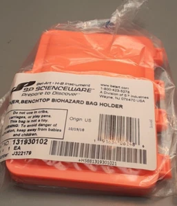 Bel-Art Biohazard Bags Holder Cover 5" X 31/2/ Orange/(1) 131930102 - Picture 1 of 3