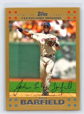 JOSH BARFIELD 2007 Topps Gold Parallel Rookie #79 Cleveland Indians 0314/2007 - Imagem 1 de 2