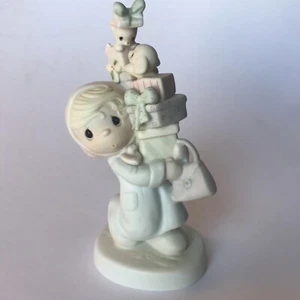 Precious Moments 1982 "Bundles of Joy" E-2374 Christmas Girl Gift Present - Picture 1 of 5
