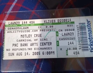 MOTLEY CRUE Ticket Stub Aug.14 2005 Concert PNC BANK ARTS CENTER - Picture 1 of 1