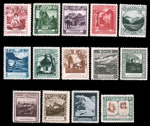 Liechtenstein #94-107 MHR CV$681.90 1930 SCENIC VIEWS Cover