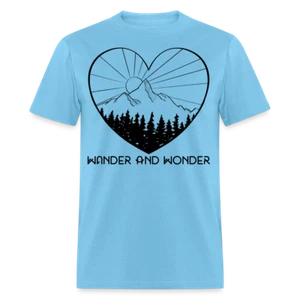 Mountain Biking Hiking Wander and Wonder Mens T-Shirt - Picture 1 of 10