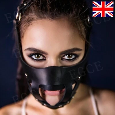 Women Gothic Half Face Cosplay Leather Mask Masquerade Rave Party Clubwear Props - Image 1 of 4
