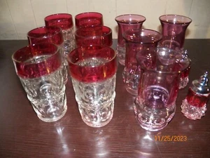 Kitchen Decorative Glasses Indiana Glass Company Tiffinany Glass w/Salt/Pepper - Picture 1 of 5