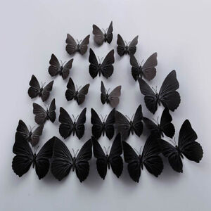 12pc 3D Butterfly Magnet Wall Sticker Colorful DIY Fridge Home Party Decoration♪