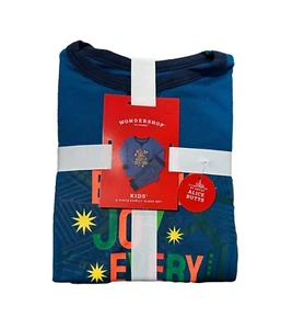 Kids' Joy Print Matching Family Pajama Set - Wondershop Blue 4 - Picture 1 of 2