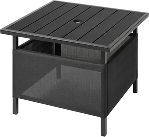 Adirondack Square Side Table with Umbrella Hole, Pool Composite Patio Table,Hdpe - Picture 1 of 6