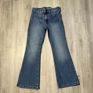 Gap Kids Jeans Girls size 8 (24x23) Light Wash Flare High Rise Adjustable Waist - Picture 1 of 17