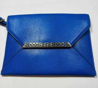 Bolso sin asas Stella & Dot Guijarro Azul Cobalto Muñequera Chevron Interior Imán Clo NUEVO SIN ETIQUETAS Foto 1 de 4