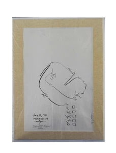 Original abstrakte Tuschezeichnung, datiert 1971, Mendocino (signiert) - Bild 1 von 1