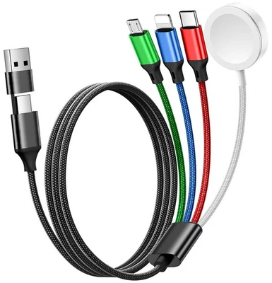 for Apple Watch Charger,4 in 2 Multi Charging Cable,Type C/Lightning/Micro US... Foto 1 de 4