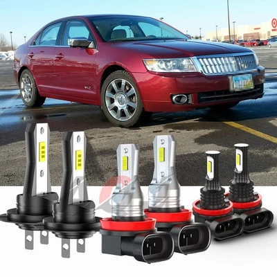 For Lincoln MKZ 2007-2010 6x 6000K LED Headlight High Low Beam + Fog Light Bulbs Foto 1 de 4