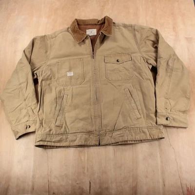 De colección y2k AMERICAN EAGLE OUTFITTERS Chaqueta de Trabajo Mecánico de Lona XL Tareas de Detroit Foto 1 de 4