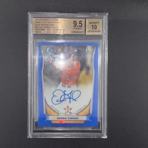 2014 Bowman Draft Chrome Pick Blue RFTCR 25/150 Derek Fisher BGS 9.5 MT  Auto - Picture 1 of 2