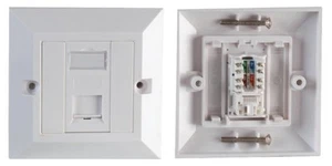 PRO SIGNAL - RJ45 Contactdoos Witte Gevelplaat - Afbeelding 1 van 1