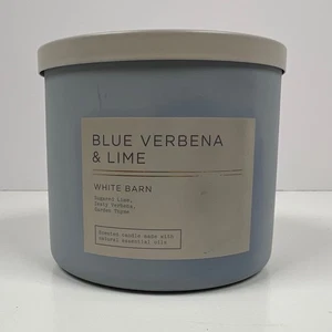 White Barn Bath & Body Works Blue Verbena & Lime 14.5oz 3-Wick Candle NWT - Picture 1 of 5