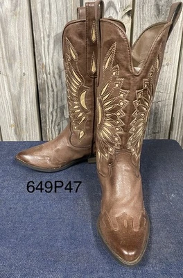 Botas occidentales para mujer "Coconuts" de Bandera nuevas sin etiquetas talla 6,5 chocolate/beige Foto 1 de 4