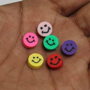 Cuentas Fimo de arcilla polimérica cara sonriente de 9 mm - Imagen 1 de 8