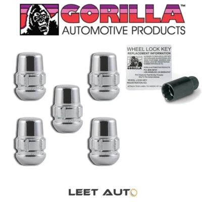 (5) Cerraduras de rueda Gorilla, asiento de bola Honda Acura, cromado, 12 mm x 1,50, 38431XLB5 Foto 1 de 4