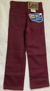 Lee 20" x 16½" Straight Leg Maroon Jeans Size 4 Slim Made In The USA - Picture 1 of 6