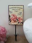 Shabby Pink Roses  Metal Single Hanging Wall Hook Plaque