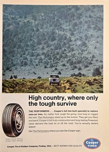 1968 VINTAGE PRINT AD - COOPER TIRES AD - HIGH COUNTRY , ONLY THE TOUGH SURVIVE - Picture 1 of 1