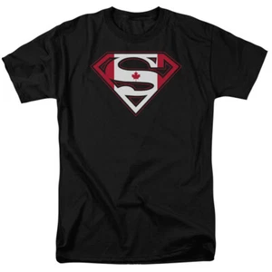 Canadian Superman Logo T Shirt Licensed Comic Book Movie Tee Black - Picture 1 of 2