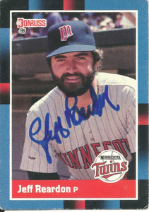 Jeff Reardon Minnesota Twins Personally Autographed Card