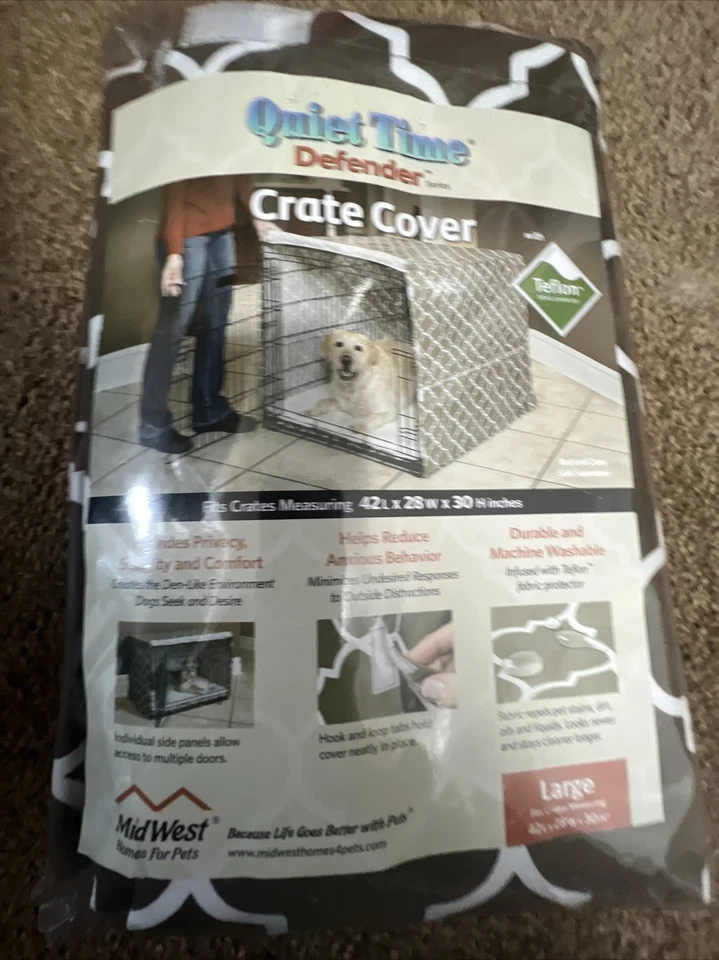 Midwest Metal Products 249520 42 In. BRN Pets Dog Crate Cover