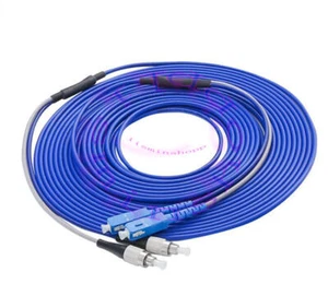 50M Armored Cable SC to FC SM 9/125 Duplex Fiber Optical Patch Cord Single Mode - Afbeelding 1 van 1