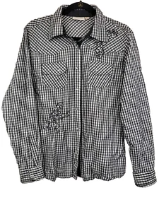 Shyanne Womens Metallic Show Rhinestone Snap Embroidered Cowgirl Westerncore XL - Picture 1 of 8
