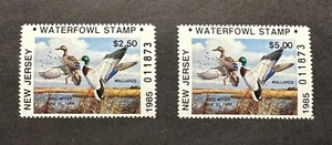 1985 NEW JERSEY - Lot3 - State Duck Stamp - MNH **Matching R & NR Ser# Pair** - Picture 1 of 2
