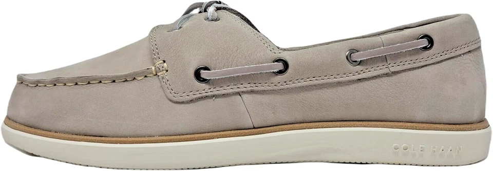 Cole Haan Hombres Paloma Gris Marfil Grand Atlantic Nubuck Zapato Barco Talla 10 CH-014 Foto 1 de 4