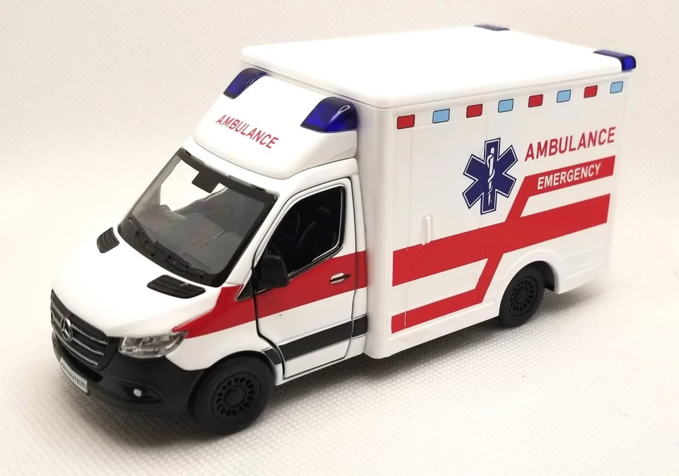 Kinsmart - 1:48 Scale Model Mercedes-Benz Sprinter Ambulance White (BBKT5477DW) - Image 1 of 1